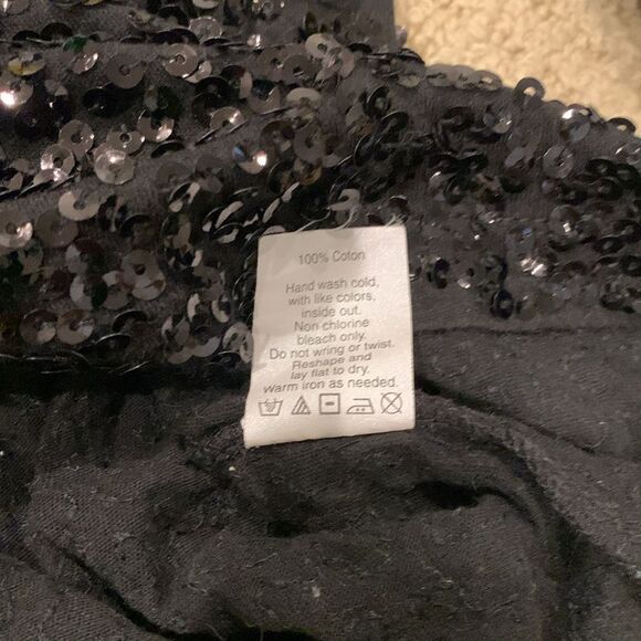 J Crew Woman’s Black Sequin Top with 3/4 length Sleeves Size S - Picture 7 of 10